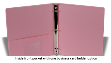Inside front pocket with business card holder