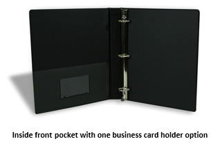 Inside front pocket black binder