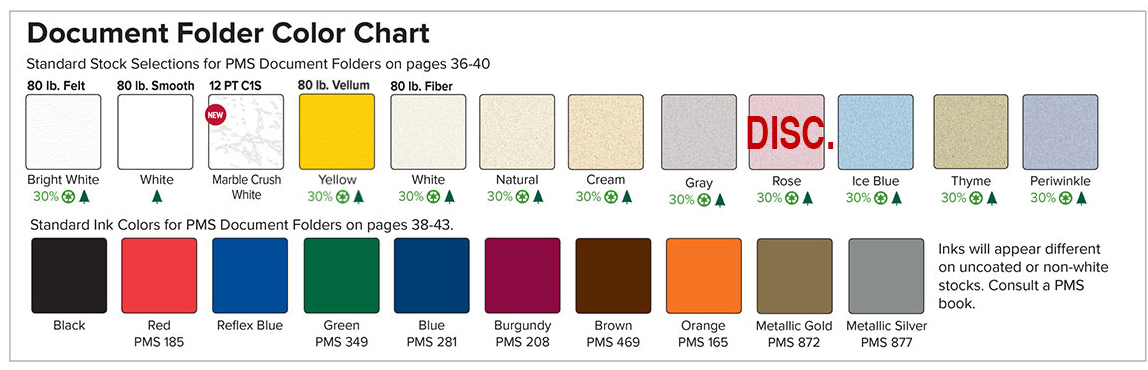 Document Folder Color Chart